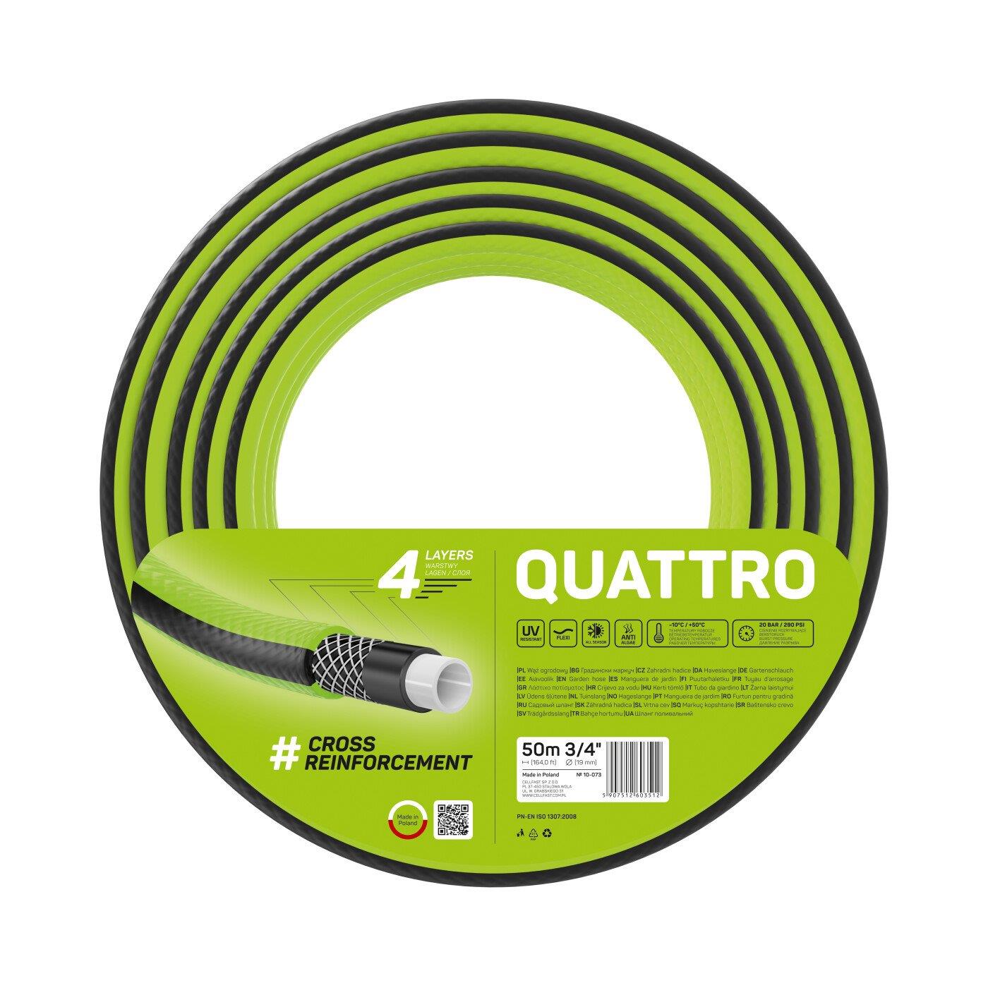 Шланг садовий Cellfast QUATTRO 3/4" 50м 4 шари до 20бар -10…+50°C