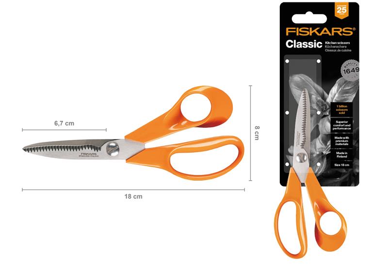 Ножницы кухонные Fiskars Classic, 18 см