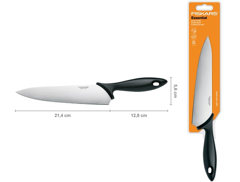 Нож для шеф-повара Fiskars Essential, 21 см