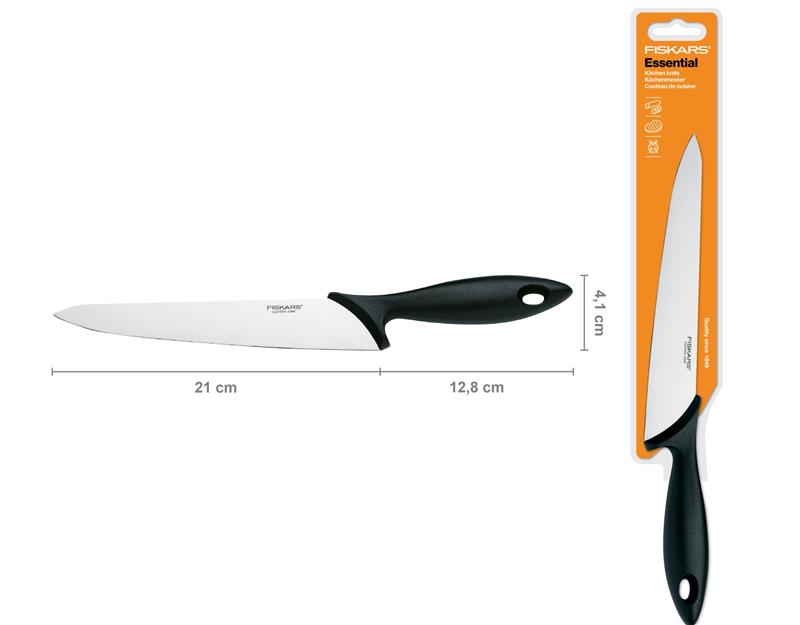 Нож кухонный Fiskars Essential, 21 см