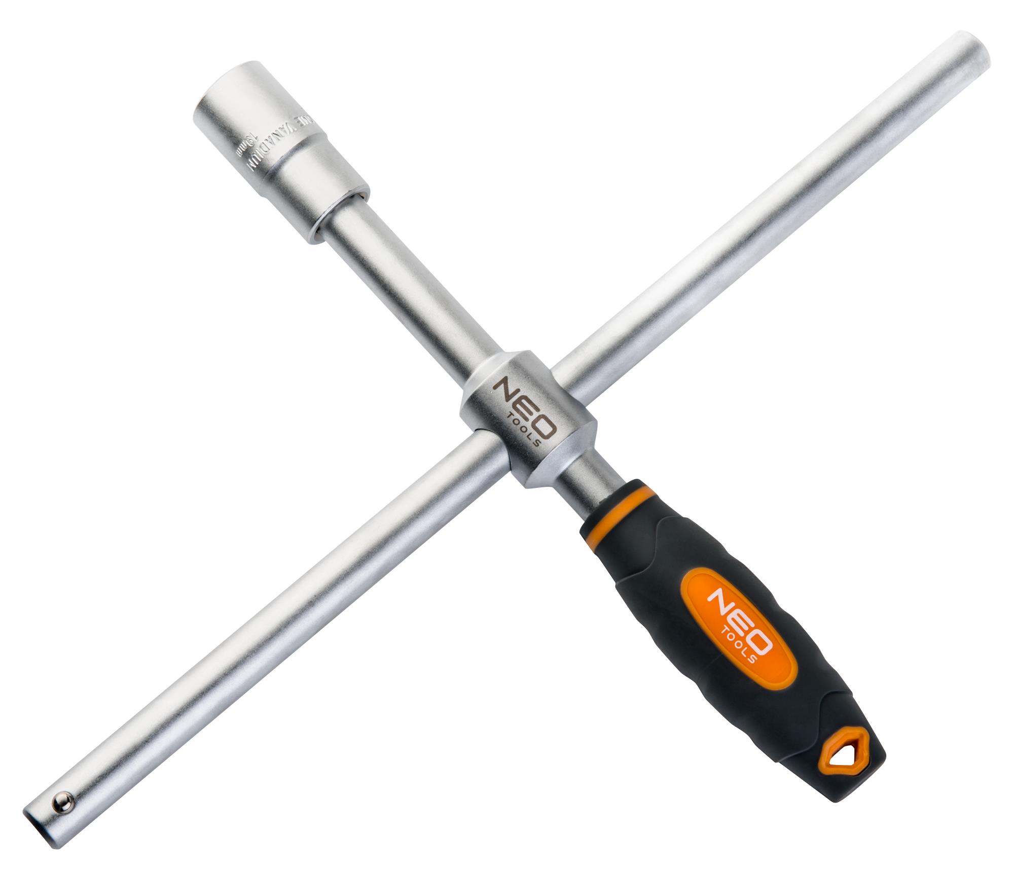 Ключ балонний Neo Tools, 1/2", головки 17,19мм, тримач прогумований
