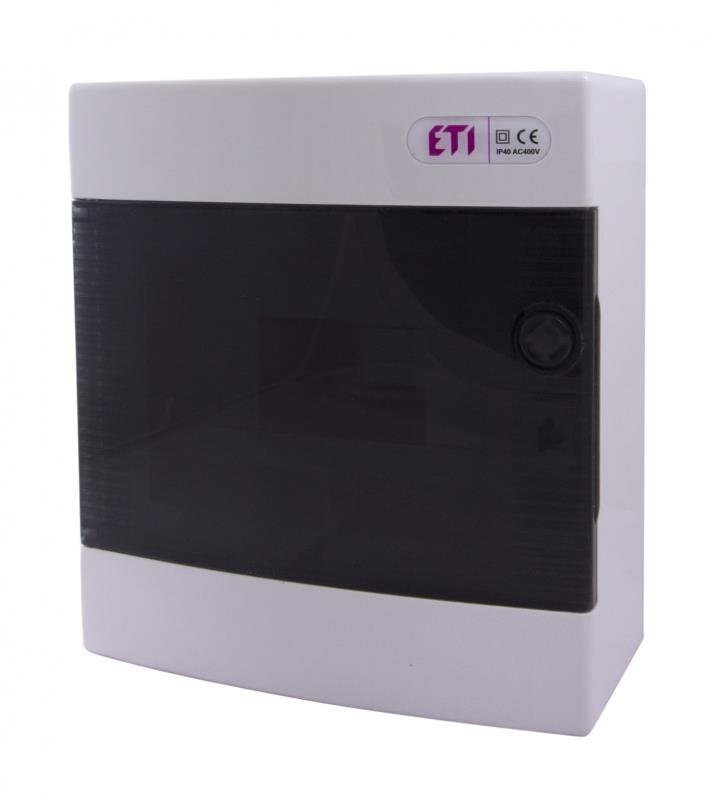Щит зовнішній розподільчий ETI, ECT 8PT (8 модулів, прозорі дверцята)