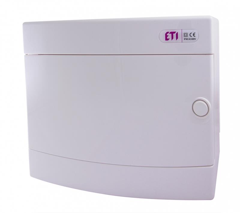 Щит зовнішній розподільний ETI, ECT 12PT (12 модулів, білі дверцята)