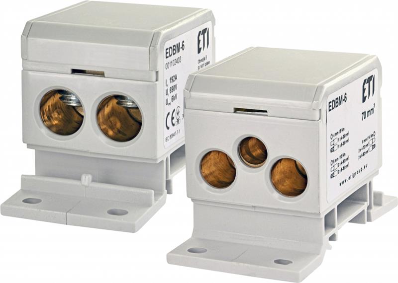 Блок розподільчий ETI, EDBM-6 (192А, 1x4-70; 2x4-50; 1x4-25)