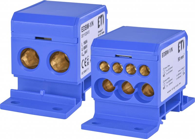 Блок розподільчий ETI, EDBM-1/N (160А, 1x4-50; 3x2,5-25; 4x2,5-16)
