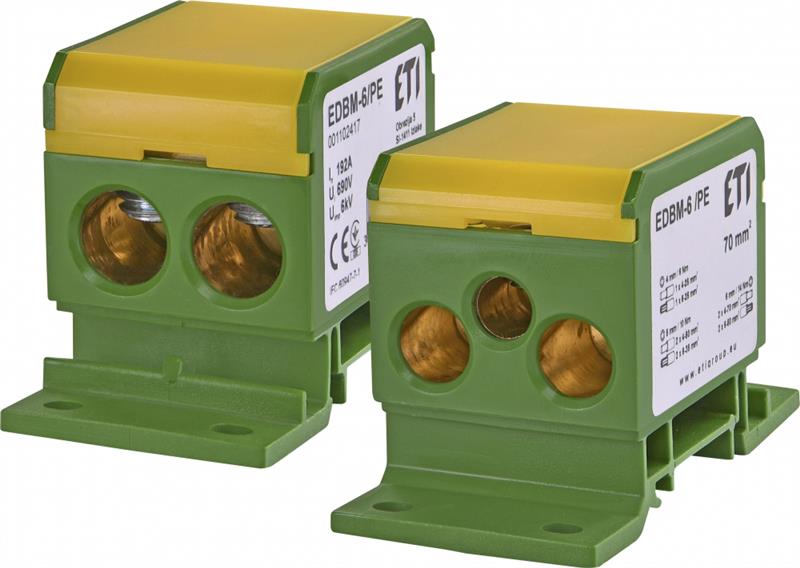 Блок розподільчий ETI, EDBM-6/PE (192А, 1x4-70; 2x4-50; 1x4-25)