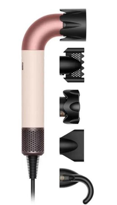 Фен Dyson HD17 Supersonic R Ceramic Pink/Rose Gold, 1700Вт, 4 режими, іонізація, хол. обдув, 5 насадок, рожевий