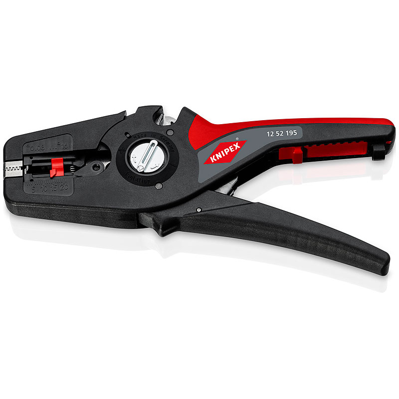 Знімач ізоляції KNIPEX, автоматичний, 0.08-16мм2 кусачки, регулювання довжини, 195мм, 0.180кг