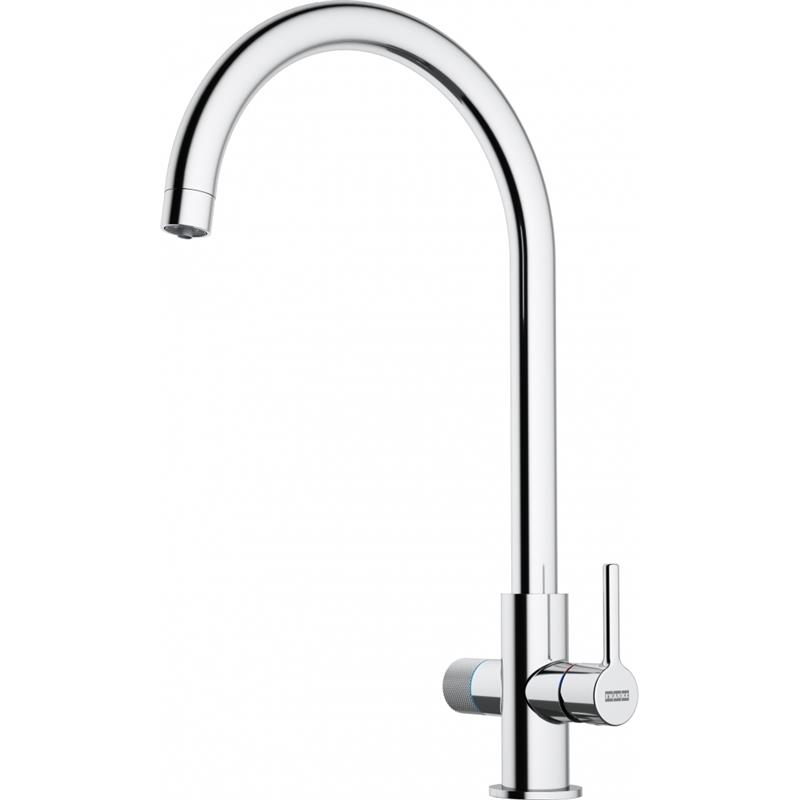 Змішувач для кухні Franke Lina J Clear Water 2.0, довж.виливу - 216 мм, поворотний, 1+1 фільтр, хром