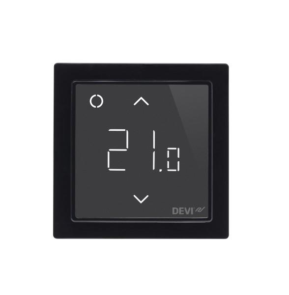Терморегулятор Devi Devireg Smart 5...45 °C для теплої підлоги електронний Wi-Fi вбудований дротовий датчик 16A 230В чорний