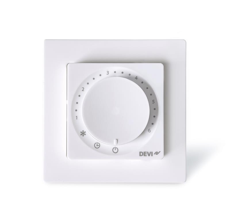 Терморегулятор Devi Devireg Basic 4...45 °C для теплої підлоги механічний програмований Bluetooth вбудований 16A 230В білий