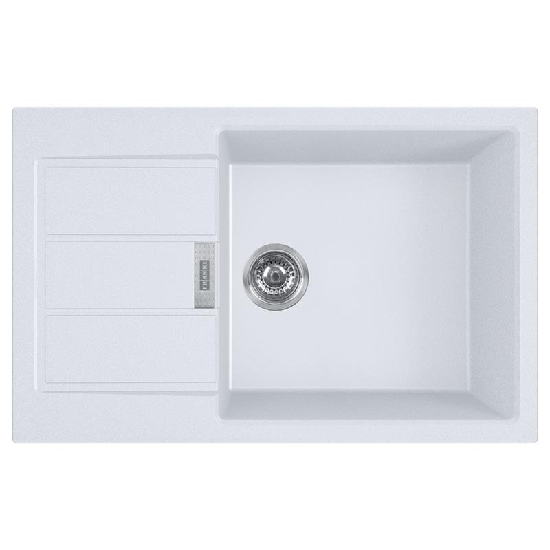 Мийка кухонна Franke Sirius, тектонайт, прямокутник, з крилом, 780х500х200мм, чаша - 1, накладна, S2D 611-78 XL , білий