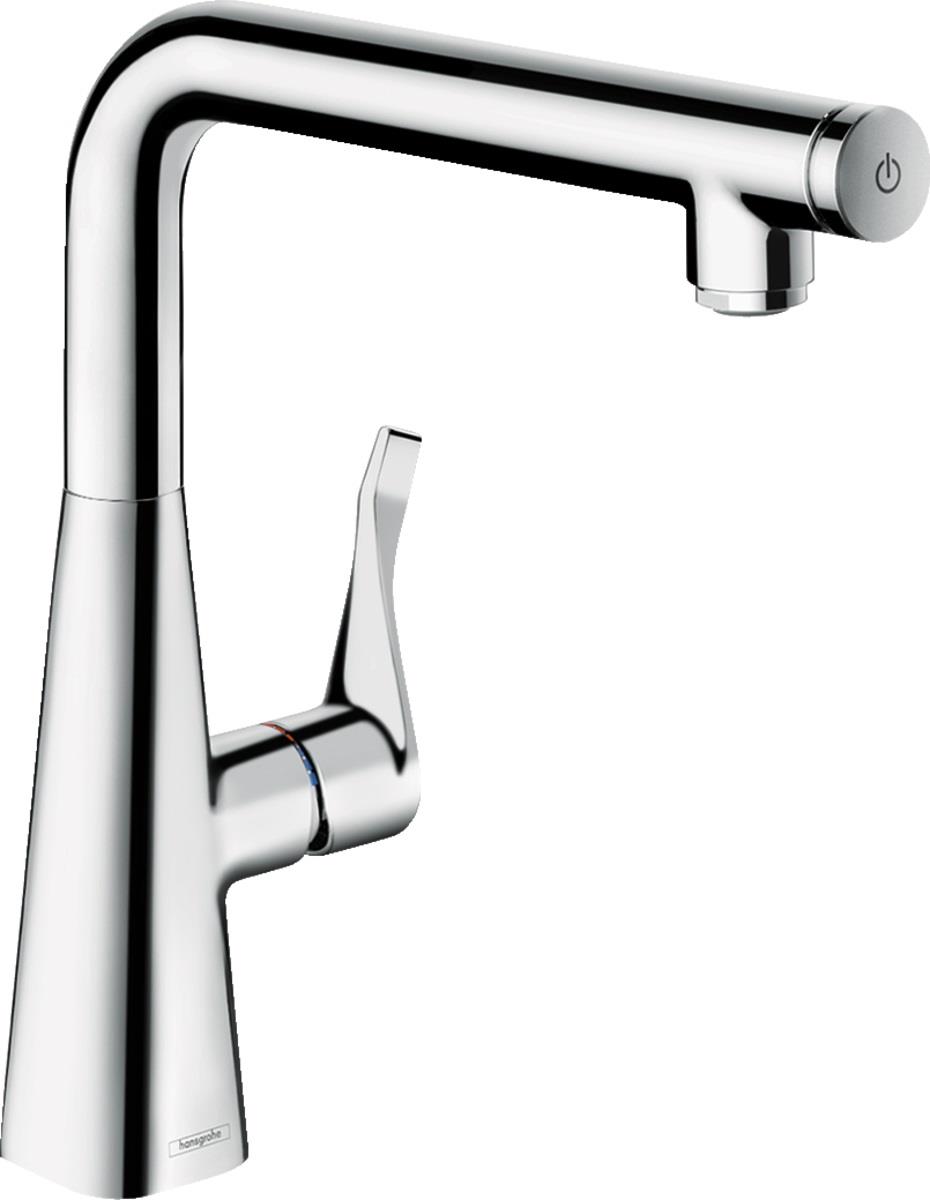 Змішувач для кухні Hansgrohe Metris Select, довж.виливу - 248мм, поворотний, важіль + кнопка, хром