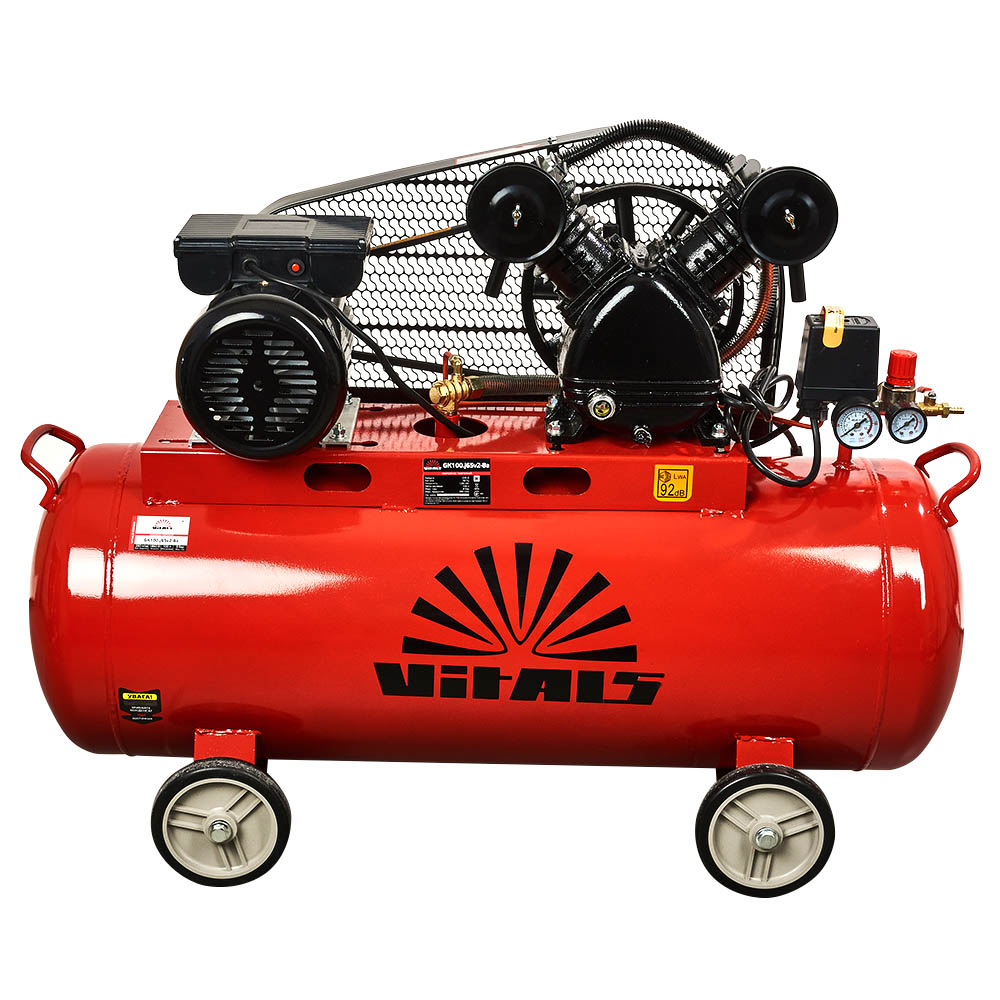 Компресор повітряний Vitals GK100.j65v2-8a 2100Вт, 100л, 280/170л/хв, 8бар, 64.20кг
