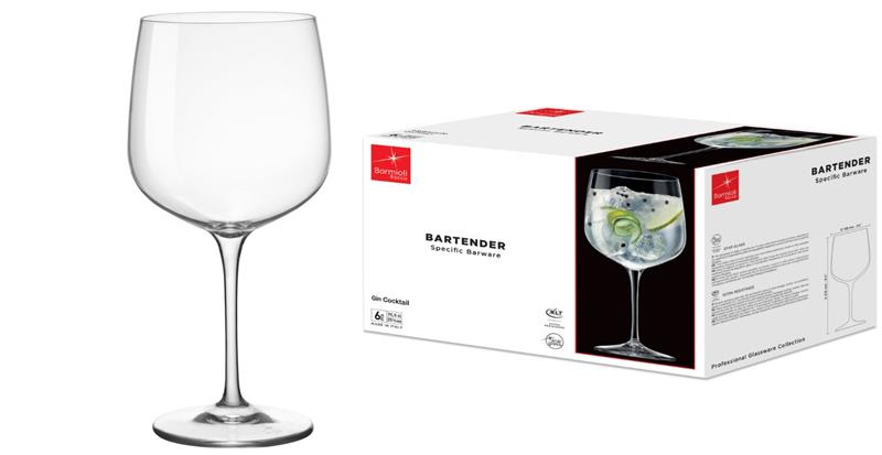 Набір келихів для коктейлю Bormioli Rocco Bartender Gin Cocktail, 755мл, h218мм, 6шт, скло, прозорий