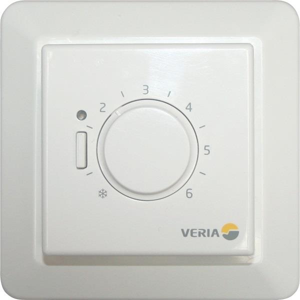 Терморегулятор Veria Control B45 5...45 °C для теплої підлоги механічний вбудований дротовий датчик 15A 230В білий