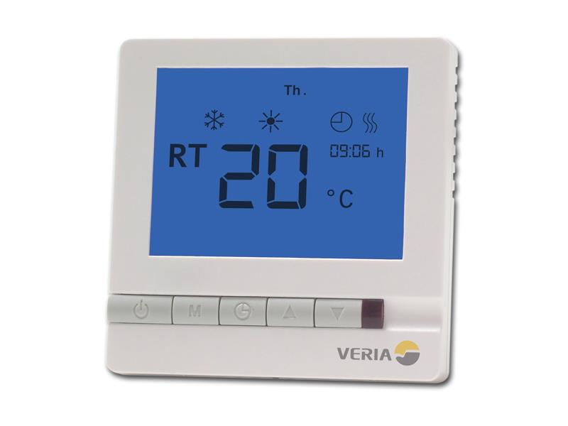 Терморегулятор Veria Control T45 5...45 °C для теплої підлоги сенсорний вбудований дротовий датчик 13A 230В білий
