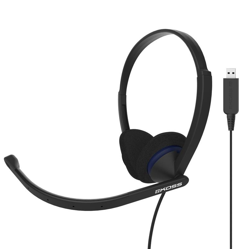 Гарнітура комп'ютерна стерео On-ear Koss CS200 USB, Uni Mic, 2.4м, Чорний