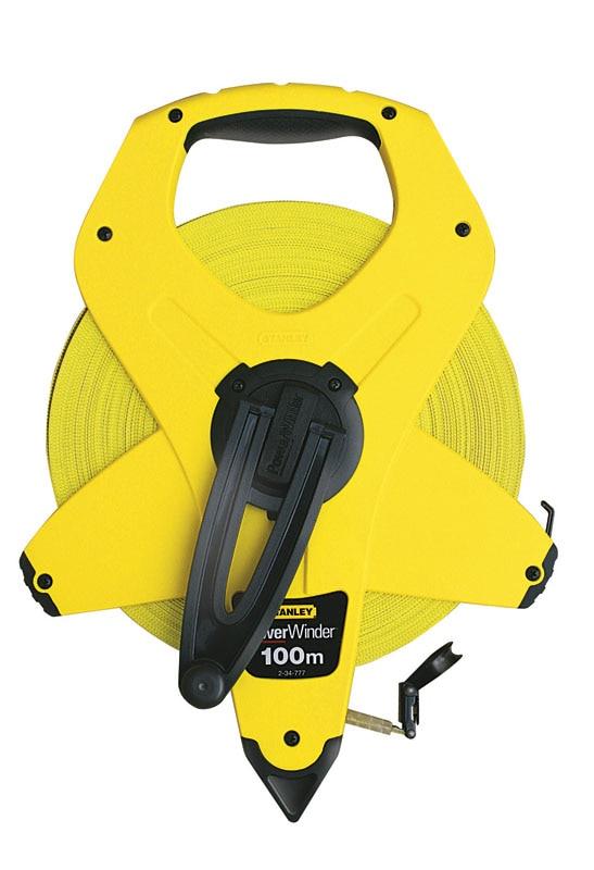 Рулетка Stanley "PowerWinder Fiberglass", геодезическая, открытый корпус, 100м х 12.7мм