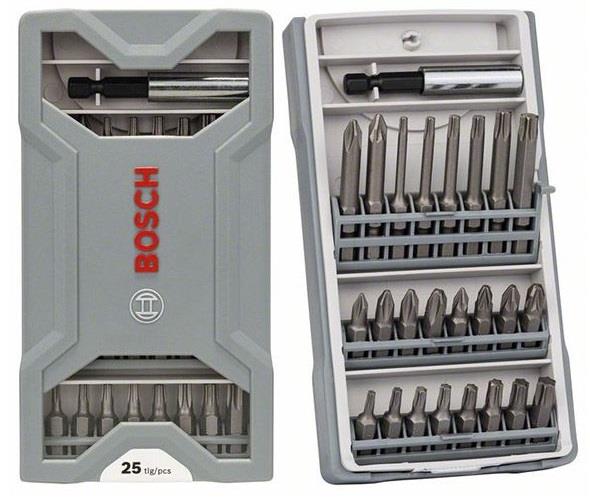 Біти Bosch Professional Mini X-Line Extra Hard, магнітний бітотримач, PH,PZ,T, кейс, набір 25шт
