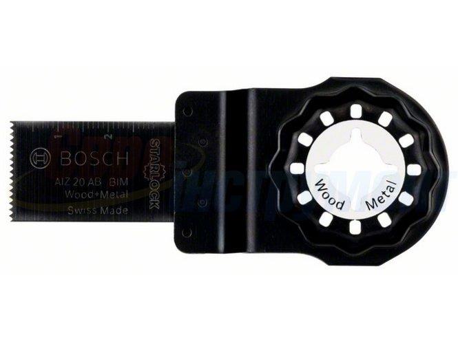 Полотно пиляльне занурювальне Bosch Professional Starlock BIM AIZ 20 AB, по дереву та металу, для багатофункц. інструменту, 20х30мм
