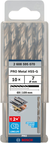 Свердло Bosch Professional HSS-G 7 по металу, 7мм, 10шт