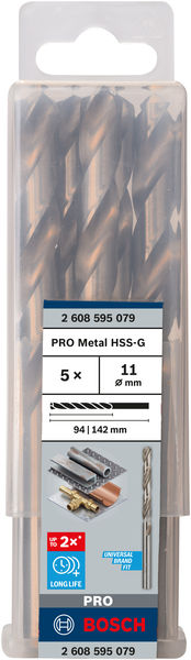 Свердло Bosch Professional HSS-G по металу, 11мм, 5шт