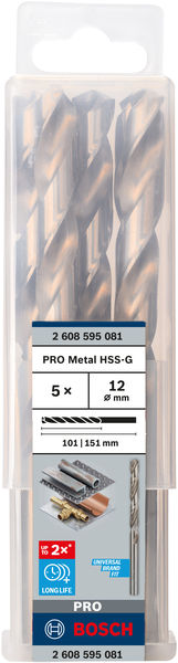 Свердло Bosch Professional HSS-G по металу, 12мм, 5шт