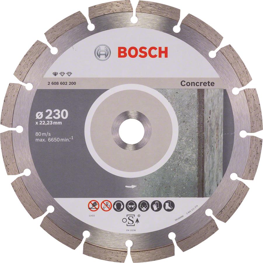 Диск алмазный Bosch Standard for Concrete 230-22.23, по бетону