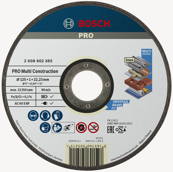 Диск відрізний Bosch Professional Rapido Multi Construction 125x1мм