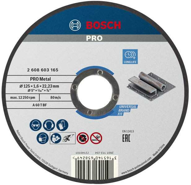 Диск відрізний Bosch Professional Standard для металу прямий 125х1.6мм