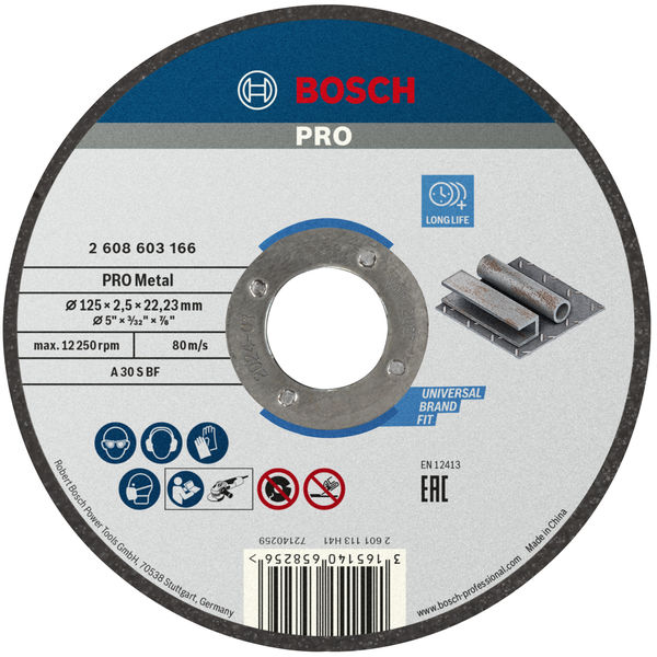 Диск відрізний Bosch Professional Standard для металу 125х2.5мм, прямий