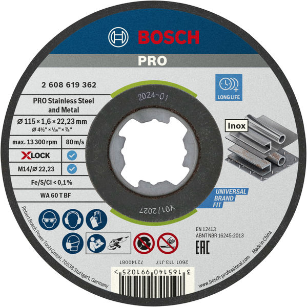 Диск відрізний Bosch Professional X-Lock для металу 115х1.6мм