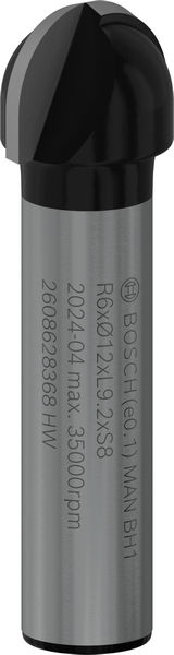 Фреза галтельна Bosch Professional Std S8 R6 D12 L9.2