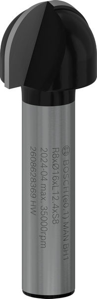 Фреза галтельна Bosch Professional Std S8 R8 D16 L12.4