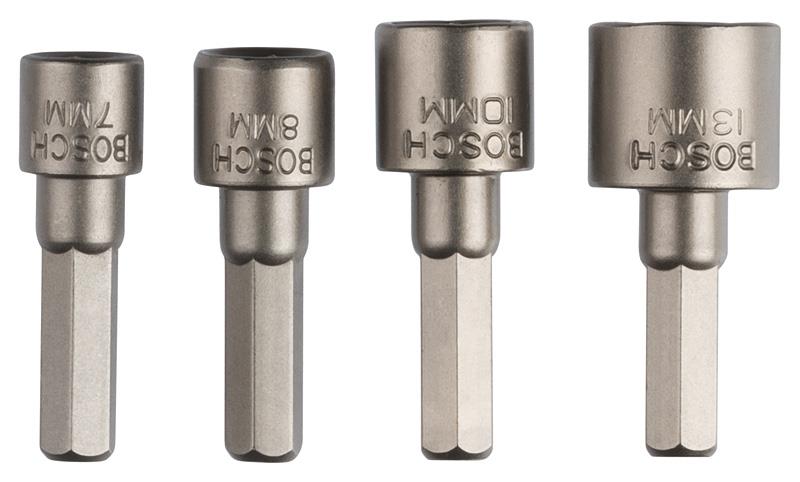 Головки торцеві Bosch 1/4", 7,8,10,13мм, набір 4шт