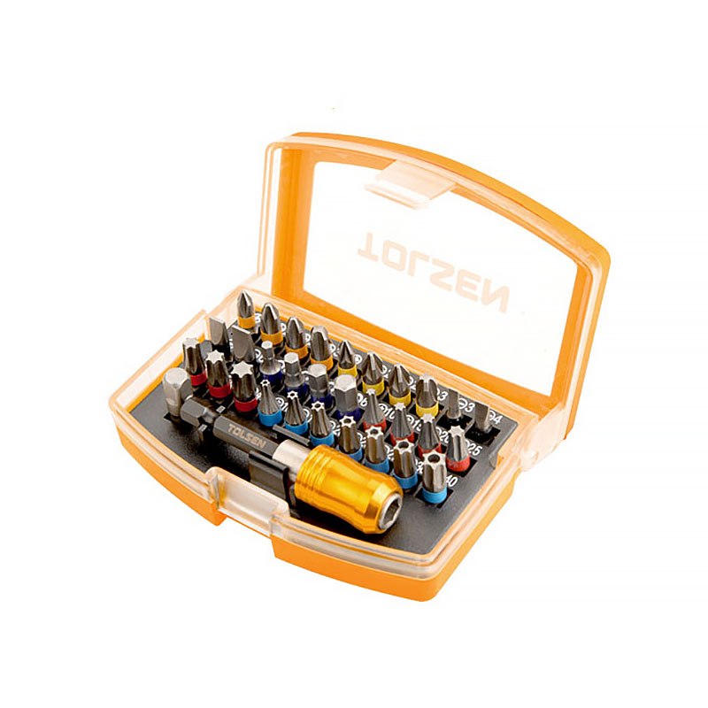 Біти Tolsen, 1/4", подовжувач магнітний, SL,PH,PZ, Torx, кейс, набір 32шт