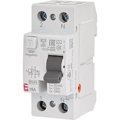 Реле диференційне ETI, (ПЗВ) 2р EFI6-P2 16/0,03 тип AC (6kA)