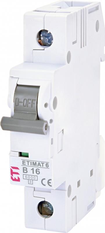 Автоматичний вимикач ETI, ETIMAT 6 1p B 16А (6 kA)