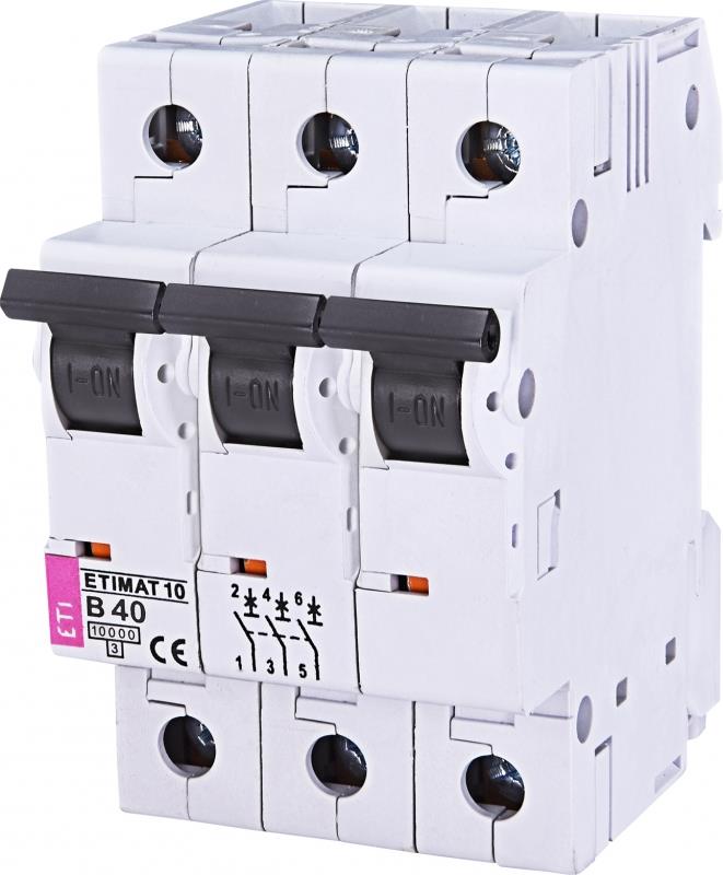 Автоматичний вимикач ETI, ETIMAT 10 3p B 40А (10 kA)