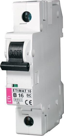 Автоматичний вимикач ETI, ETIMAT 10 DC 1p C 10A (6 kA)