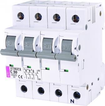 Автоматичний вимикач ETI, ETIMAT 6 3p+N C 50А (6 kA)