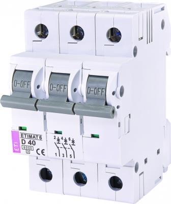 Автоматичний вимикач ETI, ETIMAT 6 3p D 40A (6kA)