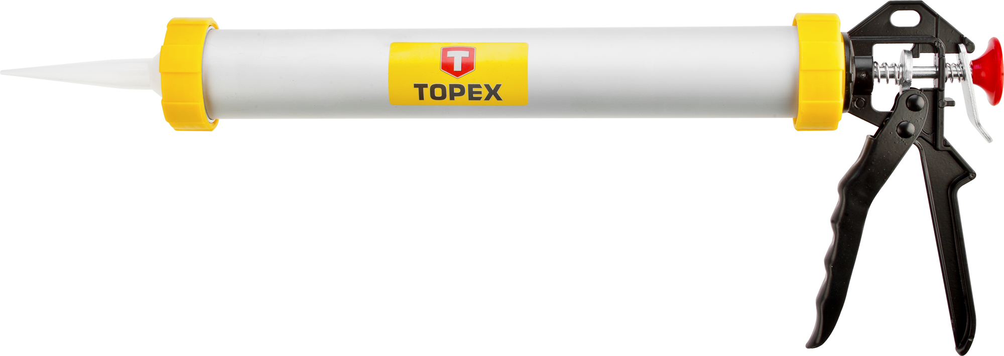 Пістолет для герметика TOPEX, 600мл, корпус алюмінієво-сталевий, робоча частина 380мм, обертальна руків’я