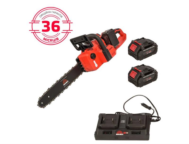 Пила ланцюгова акумуляторна Vitals AKZ AKZ 3640c BL Kit36В (18+18) акб 2х4А·год шина 40см 11.2м/c 5.8кг