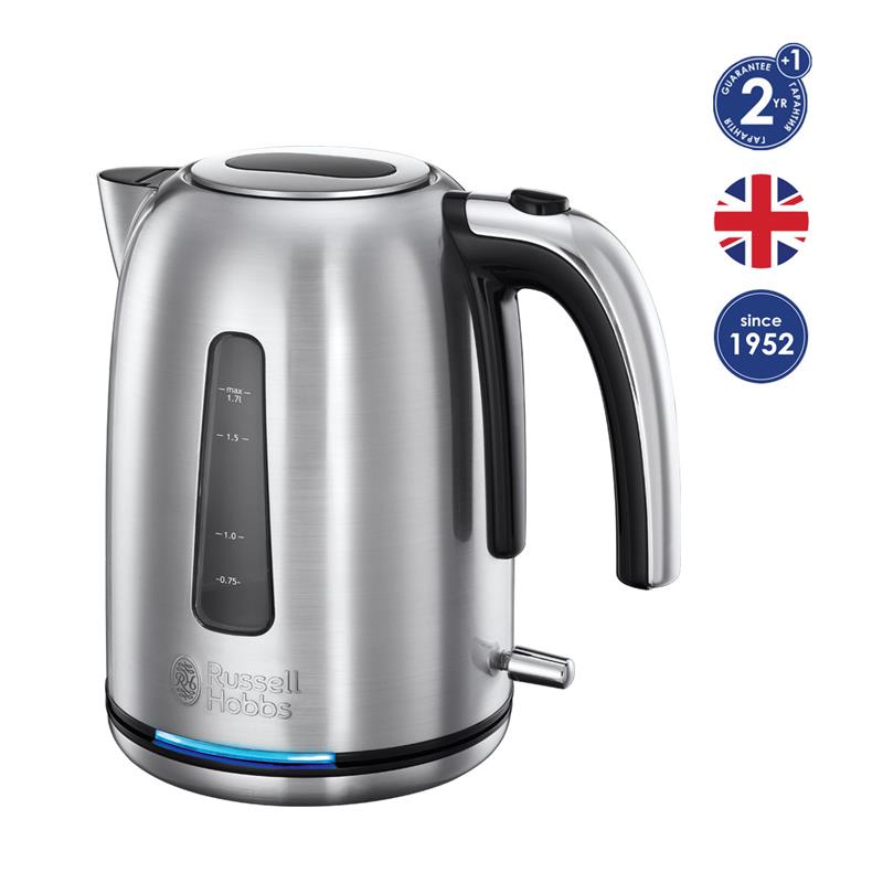 Электрочайник Russell Hobbs 23940-70 VELOCITY, 2400 Вт, 1,7 л, голубая подсветка, нержавеющая сталь