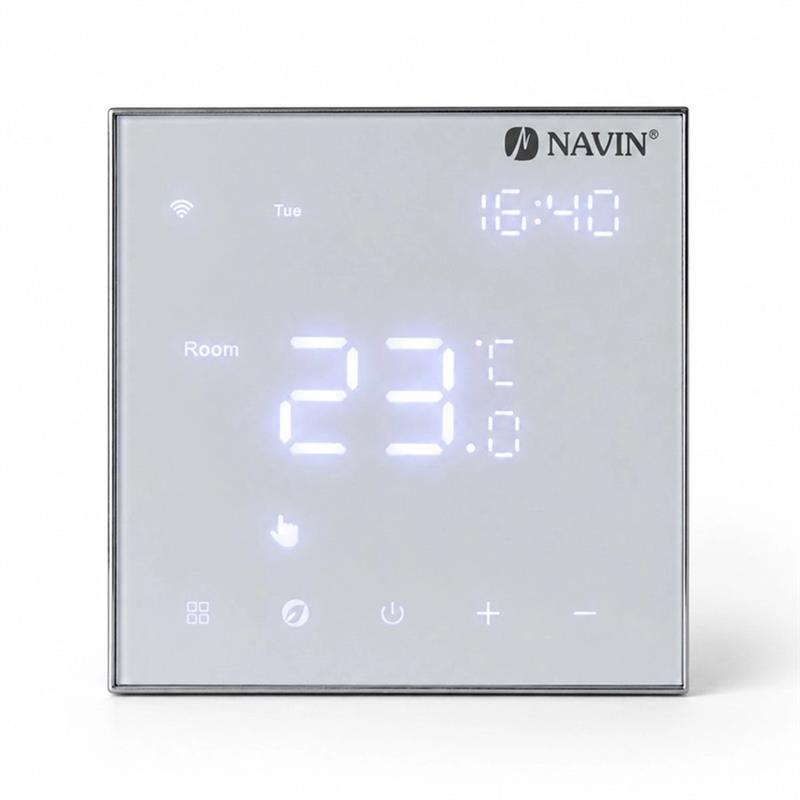 Терморегулятор Navin EH602 W-16A 5...45 °C для теплої підлоги електронний Wi-Fi Tuya Smart Life вбудований дротовий датчик 16A 230В білий