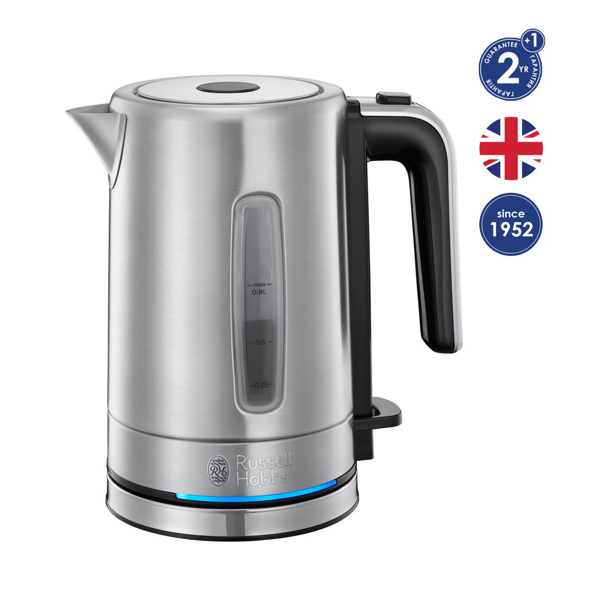 Чайник Russell Hobbs 24190-70 CompactHome, 2200Вт, 0.8л, нержавеющая сталь