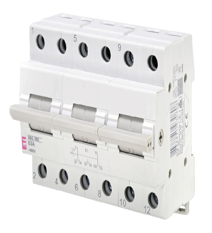 Перемикач навантаження ETI, SSQ 363 "1-0-2", 3p 63A
