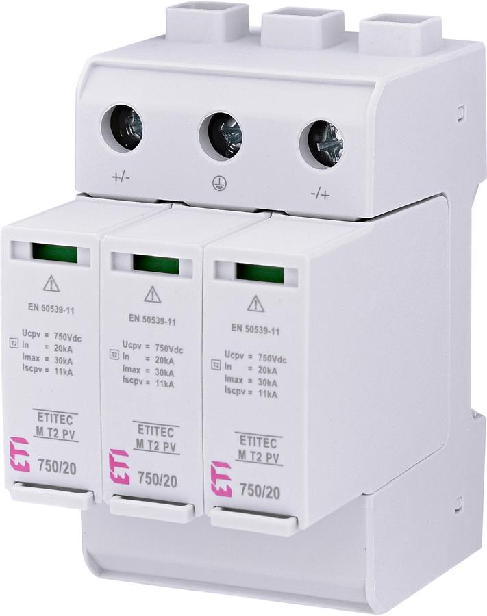 Обмежувач перенапруги ETI, ETITEC M T2 PV 1500/20 Y (для PV систем)